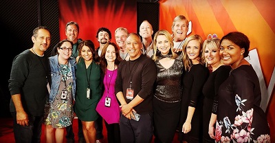 Stephanie Stanton along with The Voice crew members at backstage